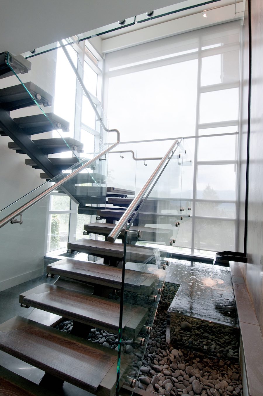 floating wood stairs